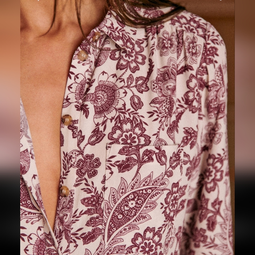 Sezane Leana Dress in Purple Floral - Picture 2 of 11